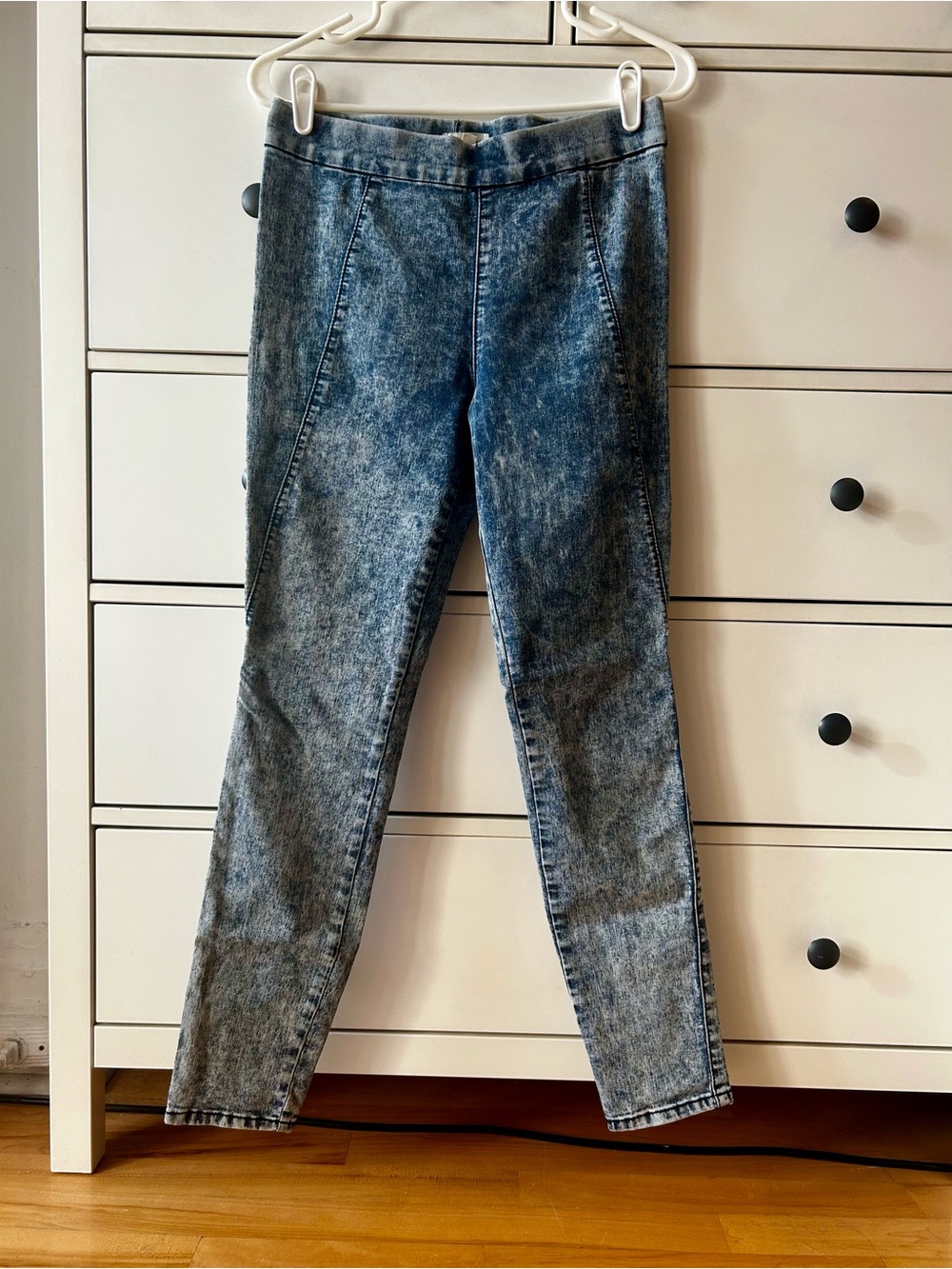 silence + noise Women's Blue Acid Wash Skinny Pants